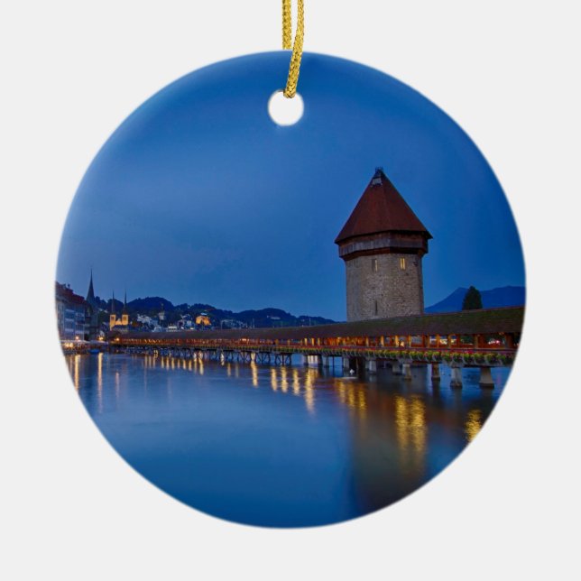 Ornement En Céramique Le pont de chapelle en luzerne (Devant)
