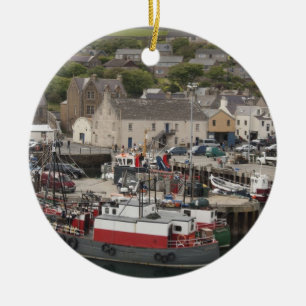 Ornement En Céramique Le port de Stromness du front de mer de l'Atlantiq