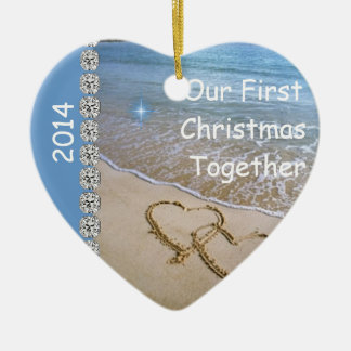 Ornement En Céramique Le premier Noël ÉCHOUENT ENSEMBLE 2014 ORNAMEN