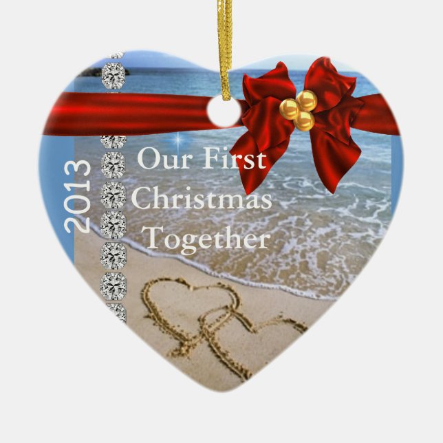 Ornement En Céramique Le premier Noël ÉCHOUENT ENSEMBLE l'ORNEMENT 2013 (Devant)