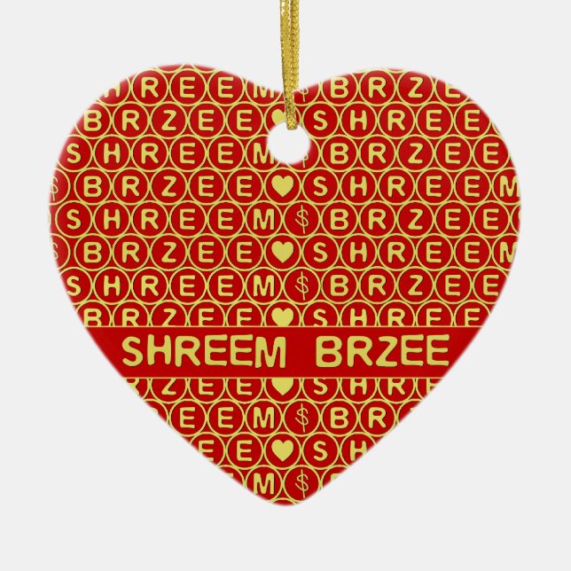 Ornement En Céramique Le Red Gold Chant Shreem Brzee attirer la richesse (Devant)