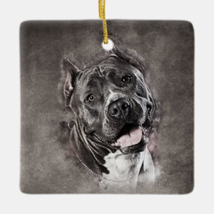 Ornement En Céramique Le Staffordshire Terrier américain - Amstaff