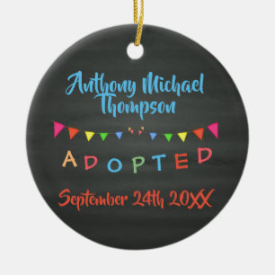 Ornement En Céramique Le tableau I a été adopté - Nom-Date de coutume