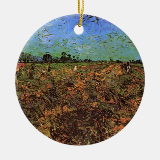 Ornement En Céramique Le vignoble vert par Vincent van Gogh (Devant)