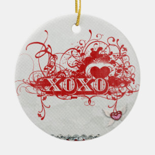 Ornement En Céramique le xoxoxo étreint le wordart de fantaisie de