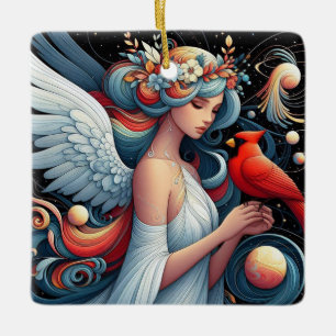 Ornement En Céramique Les cardinaux apparaissent quand les anges sont pr