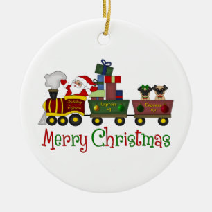 Ornement En Céramique Les Carlins adorables et Père Noël dans les Tee 