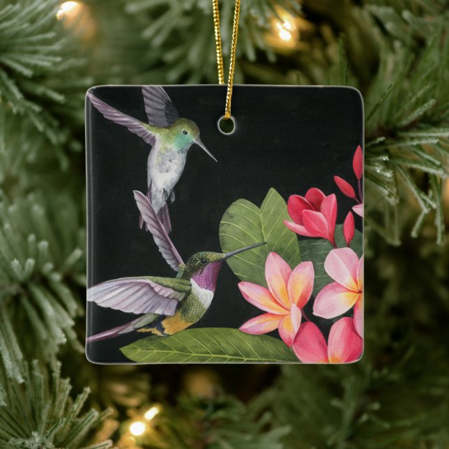Ornement En Céramique Les colibris de la Plumeria (Arbre)