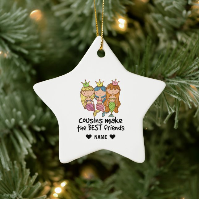 Ornement En Céramique Les cousins font les meilleurs amis (Arbre)
