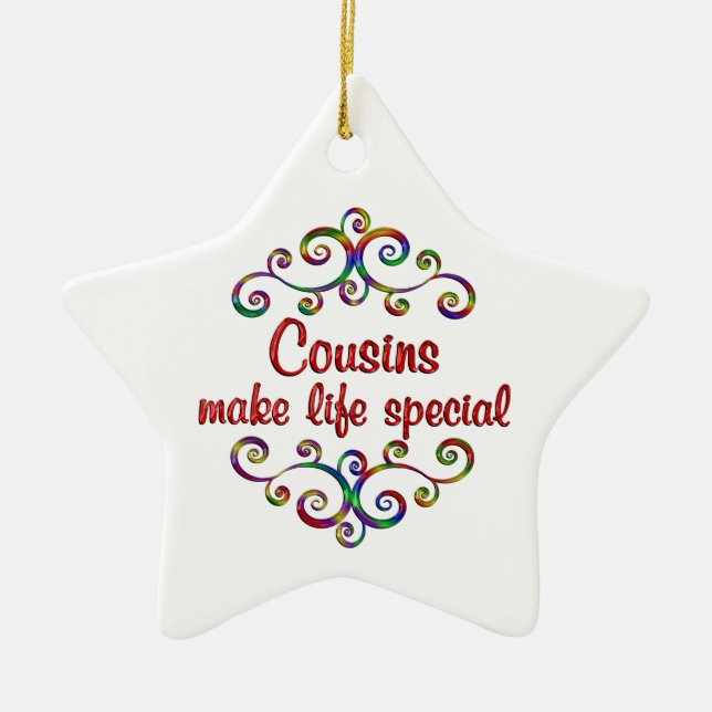 Ornement En Céramique Les Cousins rendent la vie spéciale (Devant)