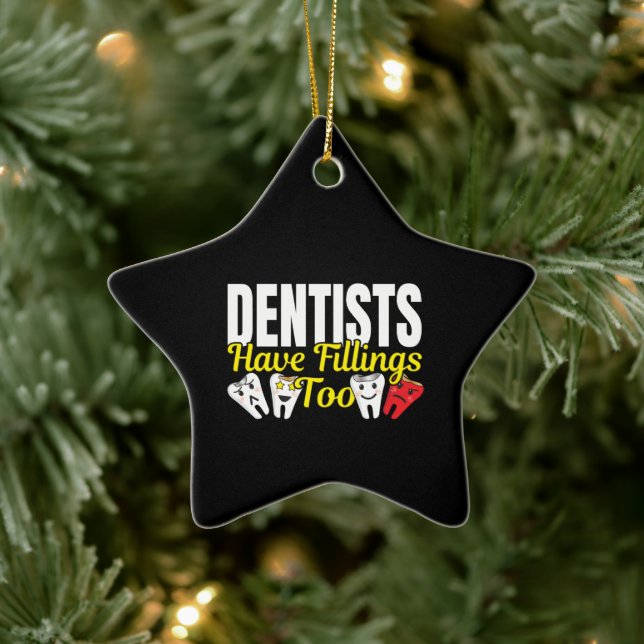 Ornement En Céramique Les dentistes ont aussi des plombages - Sentiments (Arbre)