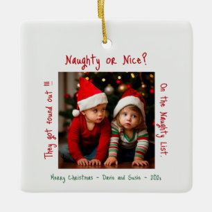 Ornement En Céramique Les Enfants Sur La Liste Des Méchants Noël