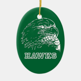 Ornement En Céramique Les Hawks de l'ovale vert