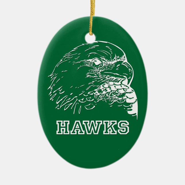 Ornement En Céramique Les Hawks de l'ovale vert (Devant)