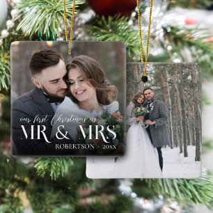 Ornement En Céramique Les nouveaux mariés Premier Noël en tant que Mr & 