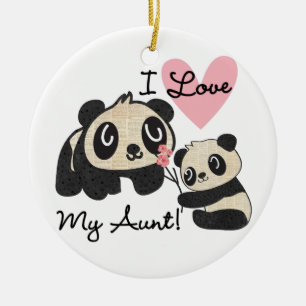 Ornement En Céramique Les pandas I aiment ma tante