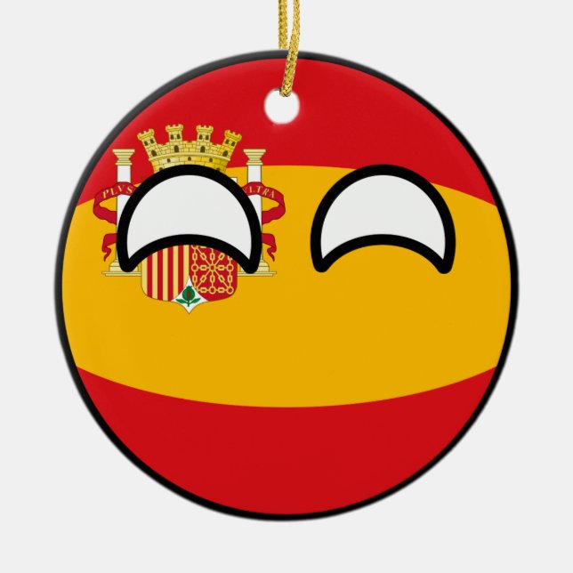 Ornement En Céramique L'Espagne Geeky tendante drôle Countryball (Devant)