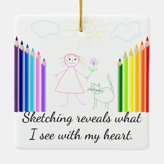 Ornement En Céramique L'esquisse est mon passe-temps (Dos)