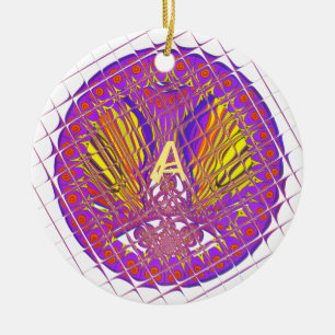 Ornement En Céramique Lettre A, logo coloré design du texte