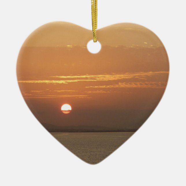 Ornement En Céramique Lever de soleil sur la mer des Caraïbes Aruba I (Devant)