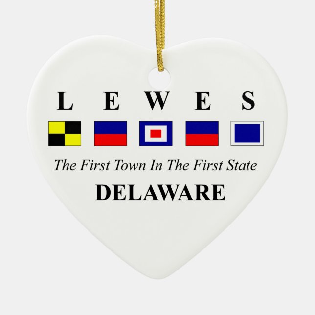 Ornement En Céramique Lewes, De 2 - orthographe nautique de drapeau (Devant)