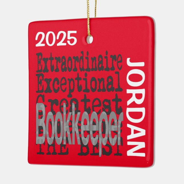 Ornement En Céramique Libraire Extraordinaire PERSONNALISÉ (Gauche)