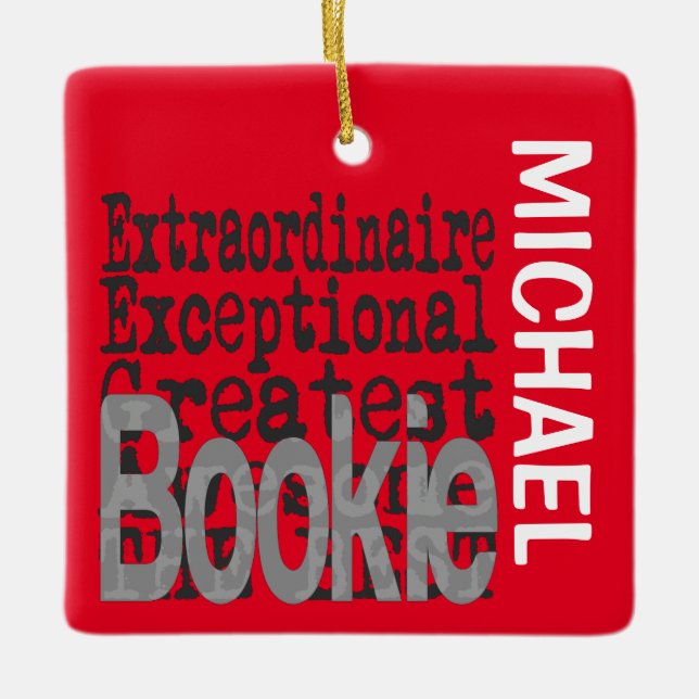 Ornement En Céramique Librairie Extraordinaire PERSONNALISÉE (Devant)