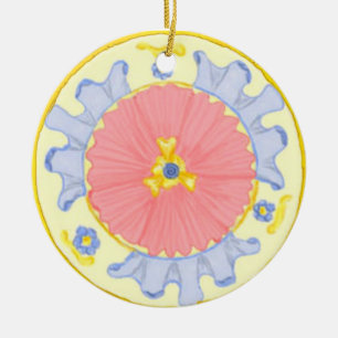Ornement En Céramique Light Passion Floral Mediterranean Round Ornament