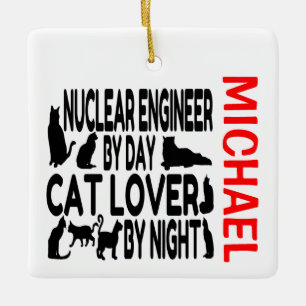 Ornement En Céramique L'ingénieur nucléaire aime les chats sur mesure