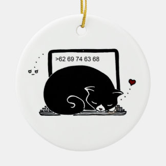 Ornement En Céramique Lit pour chat pour ordinateur portable (Tuxedo - B