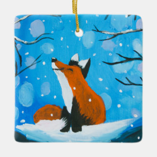 Ornement En Céramique Little Fox Loves Snow