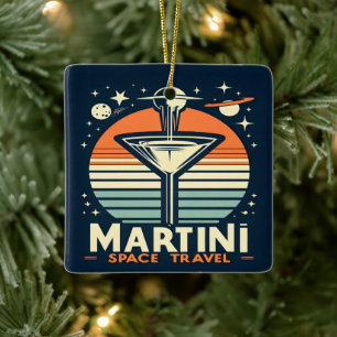 Ornement En Céramique Logo de décollage de Martini Space Travel