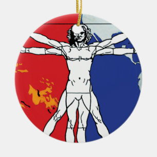 Ornement En Céramique Logo de la mission Skylab 2 de l'homme de Vitruve