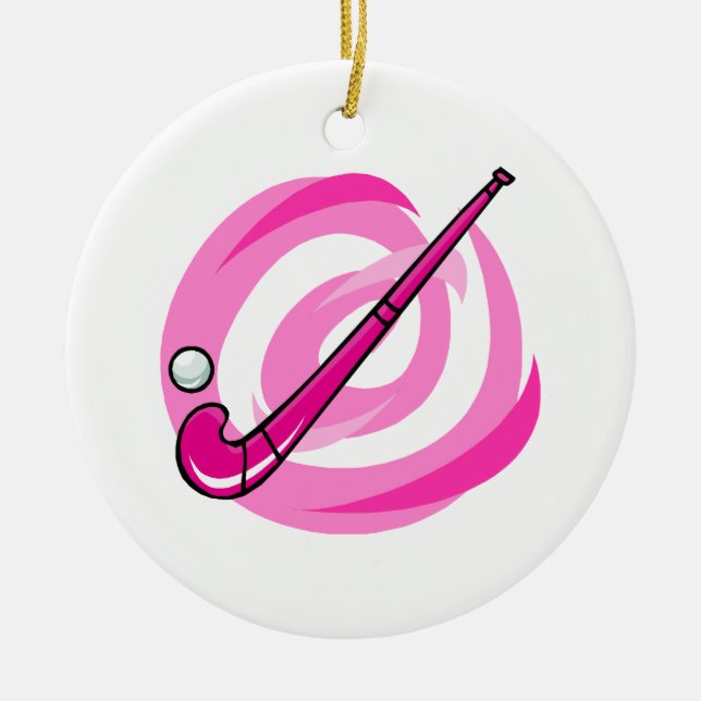 Ornement En Céramique Logo de rose d'hockey de champ (Devant)