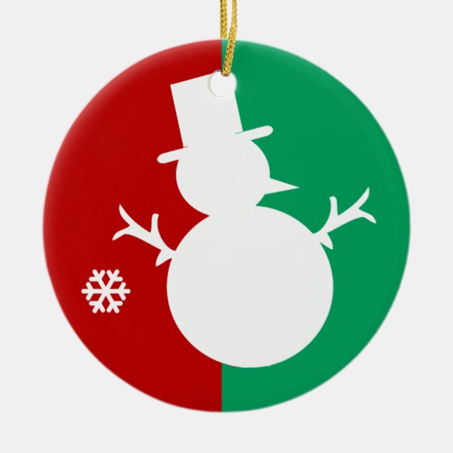 Ornement En Céramique Logo de Snowman (Devant)