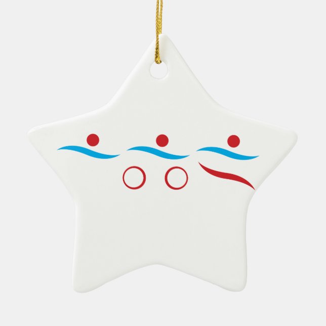 Ornement En Céramique Logo du cool de triathlon (Devant)