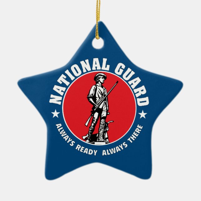 Ornement En Céramique Logo historique de garde nationale d'armée (Devant)