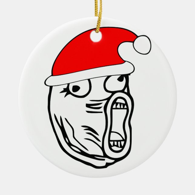 Ornement En Céramique LOL Père Noël - meme d'Internet de Noël (Devant)