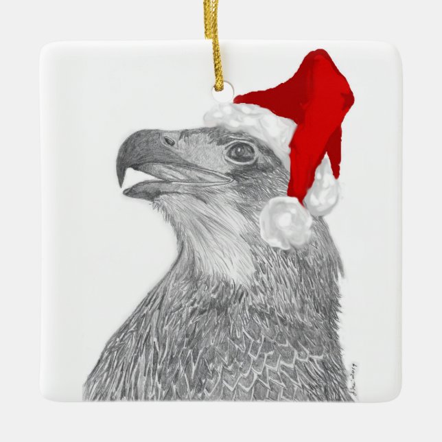 Ornement En Céramique L'ornement de l'aigle de Noël E9 (Devant)