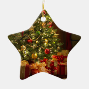 Ornement En Céramique L'ornement de l'étoile de Noël/Arbre et présents