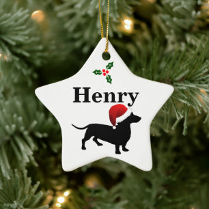 Ornement En Céramique L'ornement de Noël de Dachshund Dog