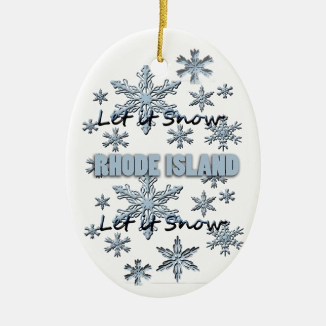 Ornement En Céramique L'ornement de Noël de Snow Rhode Island (Devant)