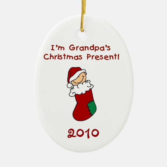 Ornement En Céramique L'ornement de Noël du grand-père (Devant)