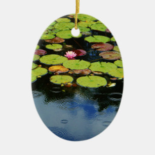Ornement En Céramique Lotus rose en pluie