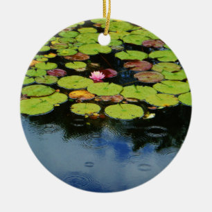 Ornement En Céramique Lotus rose en pluie