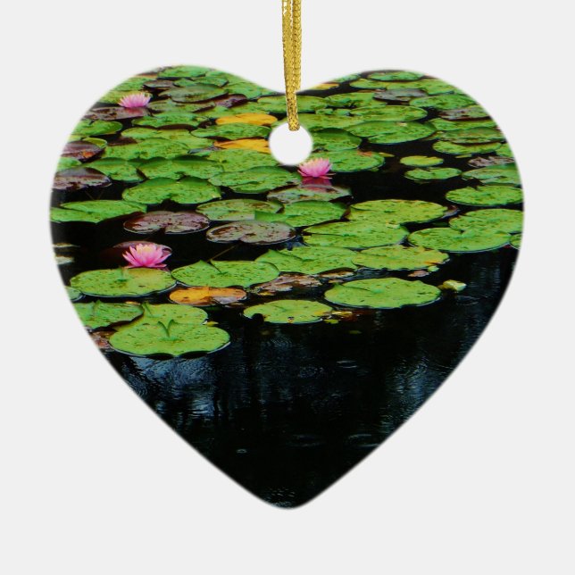 Ornement En Céramique lotus rose noir (Devant)