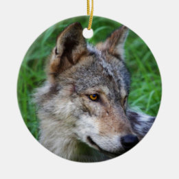 Ornement En Céramique Loup de bois