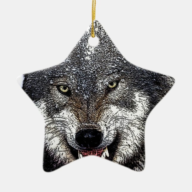 Ornement En Céramique Loup sauvage (Devant)