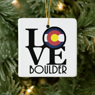 Ornement En Céramique LOVE Boulder Colorado