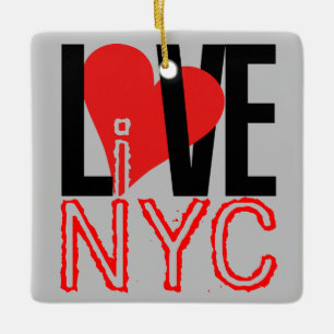 Ornement En Céramique Love NYC vit dans l'ornement Carré de New York
